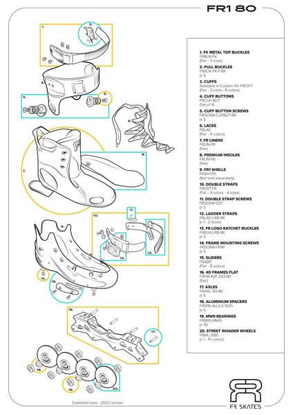 FR FR1 80 Light Blue Complete Skates - 2025