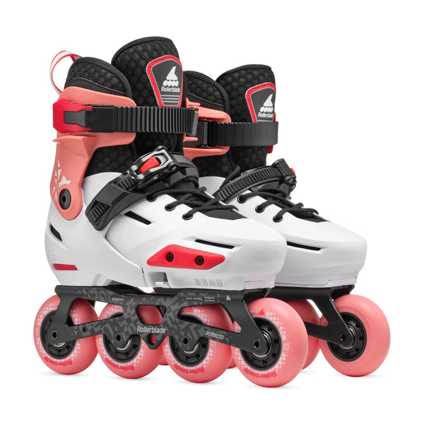 Rollerblade Apex G Adjustable Inline Skates - PLATINUM/CORAL