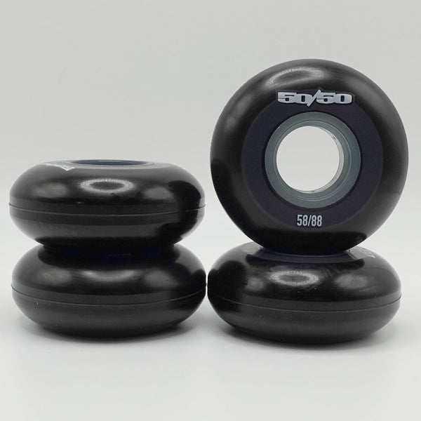 50/50 - 58mm 90a Wheels - Black - Set of 4