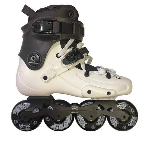 FR FR1 80 White Complete Skates - 2020 - White with Black Cuffs - Custom - Size 41 Only - Sale