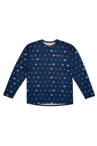 Airblaster Everday LS Tee - Thermal Layering - Navy Camp - Size L Only