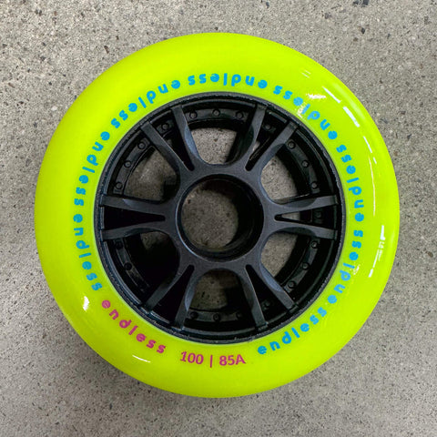 Endless Wheels - 100 mm - 6 Pack - Neon Yellow