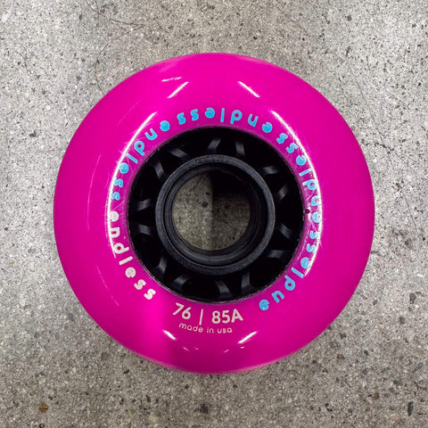 Endless Wheels Inline Skate Wheels - 76 mm Neon Pink - 6 PACK