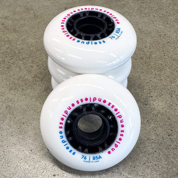Endless Wheels Inline Skate Wheels - 76 mm White - 6 PACK