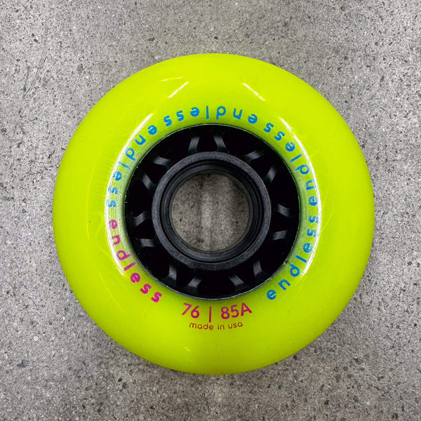 Endless Wheels Inline Skate Wheels - 68mm Neon Yellow - 4 PACK