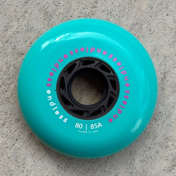 Endless Wheels Inline Skate Wheels - 80mm Miami Blue - 4 PACK