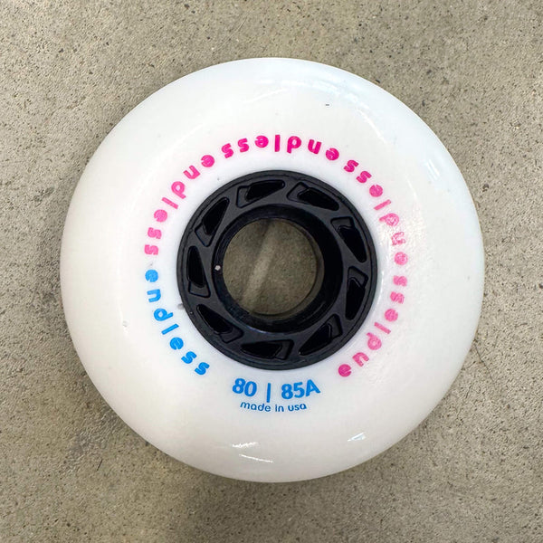 Endless Wheels Inline Skate Wheels - 80 mm White - 4 PACK