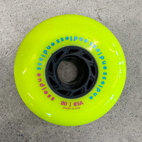 Endless Wheels Inline Skate Wheels - 80mm Yellow - 4 PACK