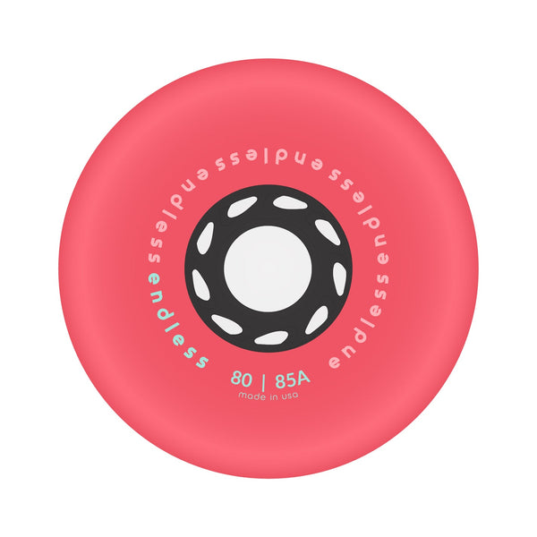 Endless Wheels Inline Skate Wheels - 80mm Neon Coral - 4 PACK