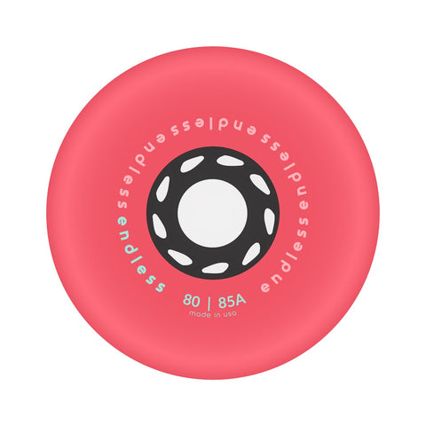 Endless Wheels Inline Skate Wheels - 80mm Neon Coral - 4 PACK