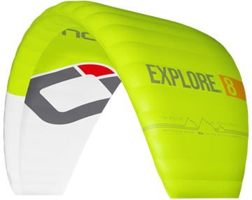 Ozone Explore V2 + compressor bag 8.0 sq m - Complete Kit with Contact Snow Bar V5 and Appropriate Lines - Lime/White - Sale