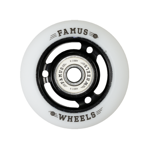 Famus Aggressive Inline Metal Core Wheels - 60MM/92A - Black/White - Set of 4 - Sale