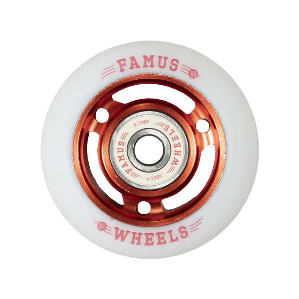 Famus Aggressive - Set of 4 - 60MM/88A RED WHITE 3 SPOKES  - Sale