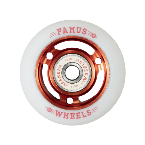 Famus Aggressive - Set of 4 - 60MM/88A RED WHITE 3 SPOKES  - Sale