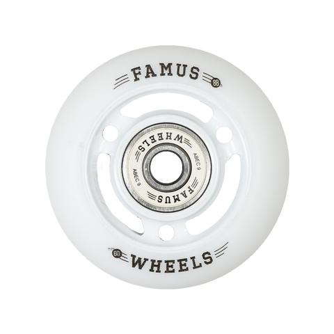 FAMUS WHEELS - Set of 4 - 60MM/88A WHITE WHITE 3 SPOKES - Sale