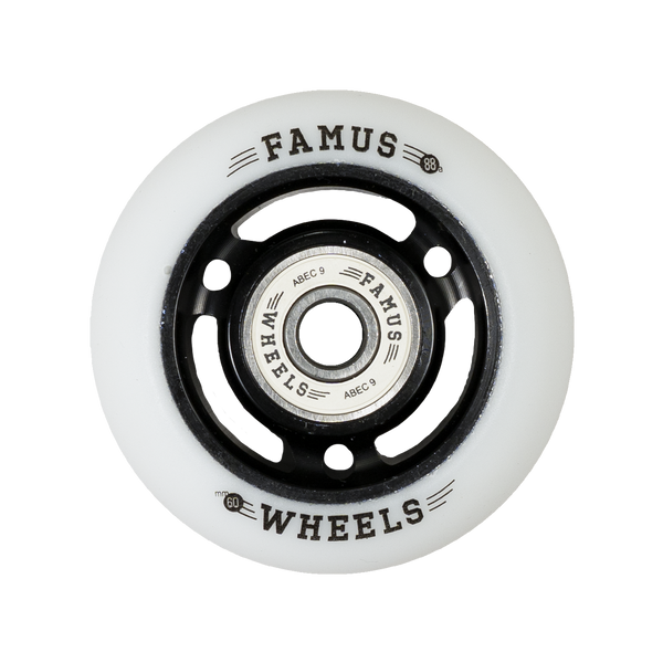FAMUS WHEELS - 60mm - Black/ White - Set of 4 - Sale