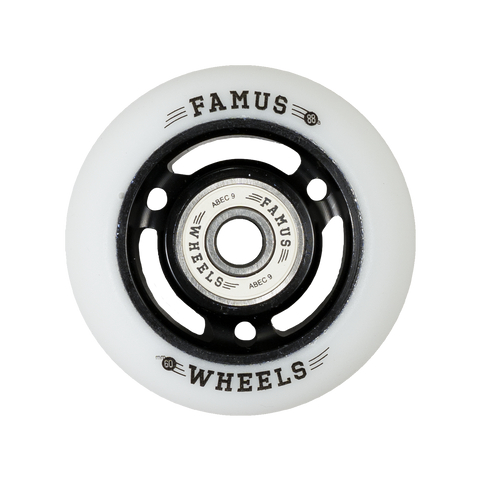 FAMUS WHEELS - 60mm - Black/ White - Set of 4 - Sale