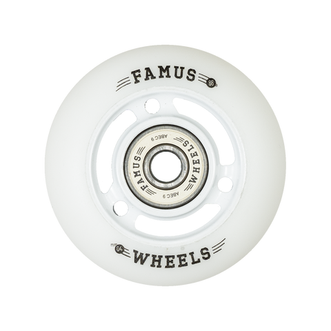 Famus Aggressive - Set of 4 - 64MM/88A WHITE WHITE 3 SPOKES - Sale