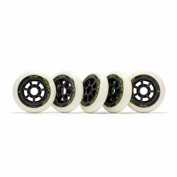 Rollerblade Supreme 110MM 85A - White Black Green - 6 Pack - Sale