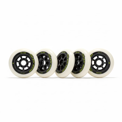 Rollerblade Supreme 110MM 85A - White Black Green - 6 Pack - Sale