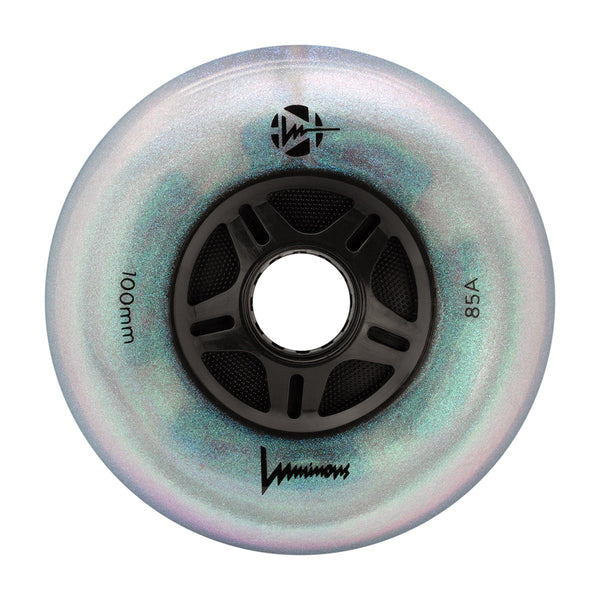 Luminous LED Inline Skate Wheels 100mm/85A - Black Pearl - SOLD BY THE SINGLE WHEEL