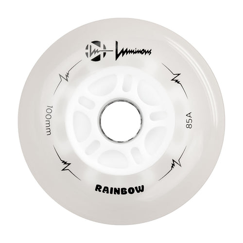 Luminous LED Inline Wheels 100mm/85a - Rainbow - Sold by the Single Wheel