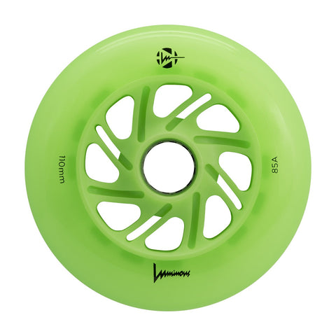 Luminous LED Inline Wheels 110mm/85a - Green Apple Glow - Sold by the Single Wheel