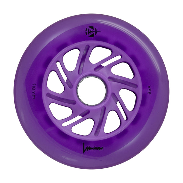 Luminous LED Inline Wheels 110mm/85a - Purple - Sold by the Single Wheel