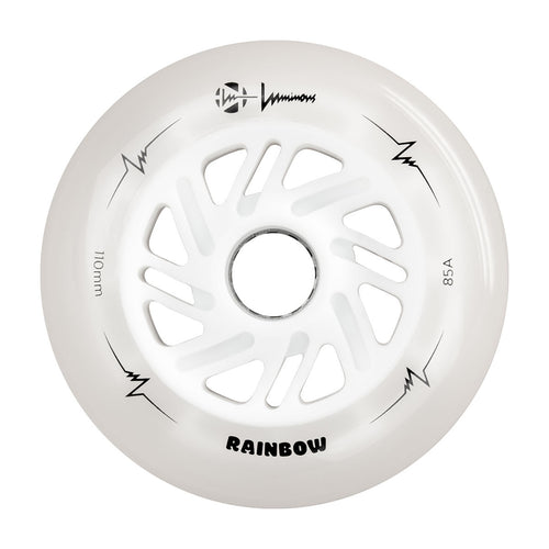 Luminous LED Inline Wheels 110mm/85a - Rainbow - Sold by the Single Wheel