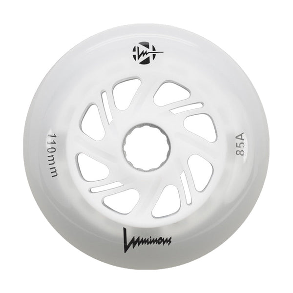Luminous LED Inline Wheels 110mm/85a - White - Sold by the Single Wheel