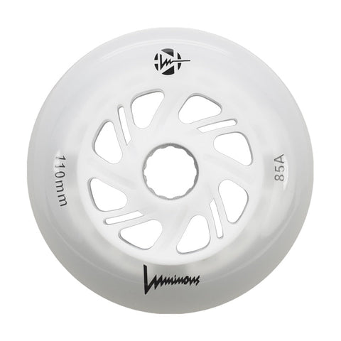 Luminous LED Inline Wheels 110mm/85a - White - Sold by the Single Wheel