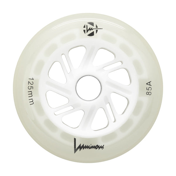 Luminous LED Inline Wheels 125mm/85a - White Glow - Sold by the Single Wheel