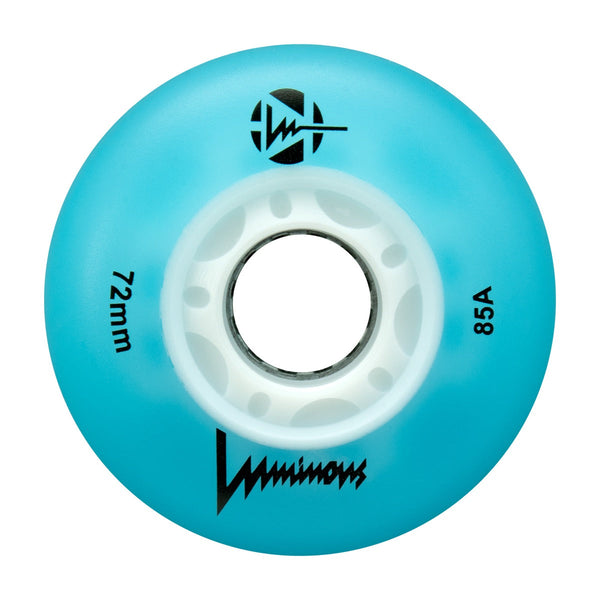 Luminous LED Inline Skate Wheels 72mm/85A -  Blue - SOLD BY THE SINGLE WHEEL