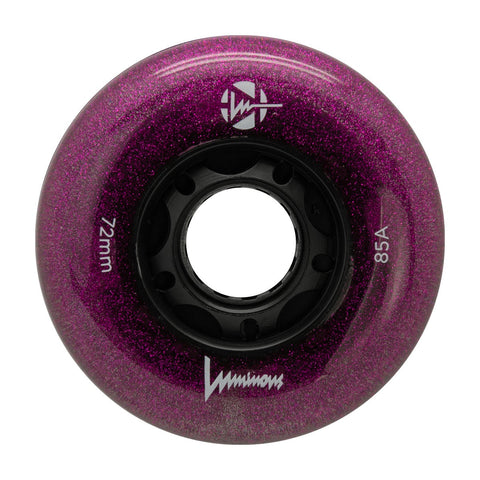 Luminous LED Inline Skate Wheels 72mm/85A - Purple Haze - SOLD BY THE SINGLE WHEEL