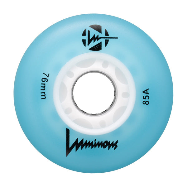 Luminous LED Inline Skate Wheels 76mm/85A - Blue - SOLD BY THE SINGLE WHEEL