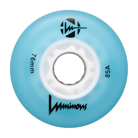 Luminous LED Inline Skate Wheels 76mm/85A - Blue - SOLD BY THE SINGLE WHEEL