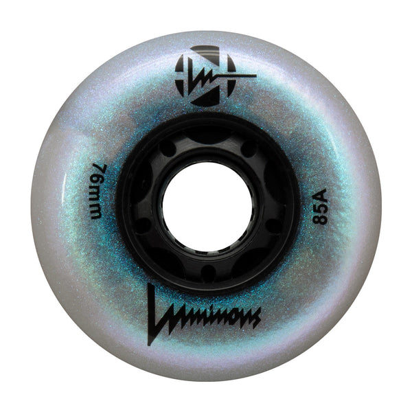 Luminous LED Inline Skate Wheels 76mm/85A - Black Pearl - SOLD BY THE SINGLE WHEEL