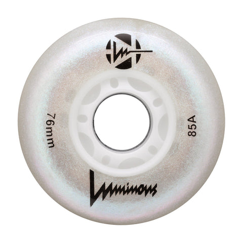 Luminous LED Inline Skate Wheels 76mm/85A - White Pearl - SOLD BY THE SINGLE WHEEL