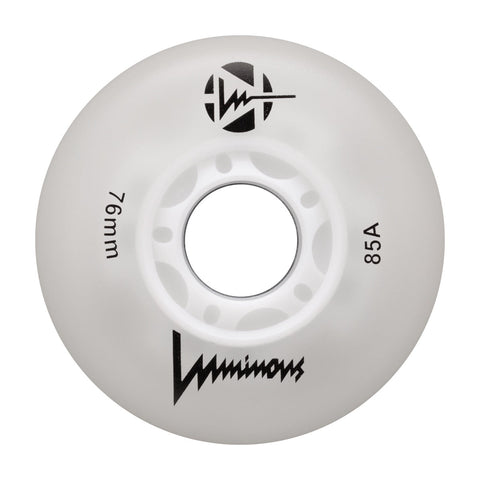 Luminous LED Inline Skate Wheels 76mm/85A - White - SOLD BY THE SINGLE WHEEL