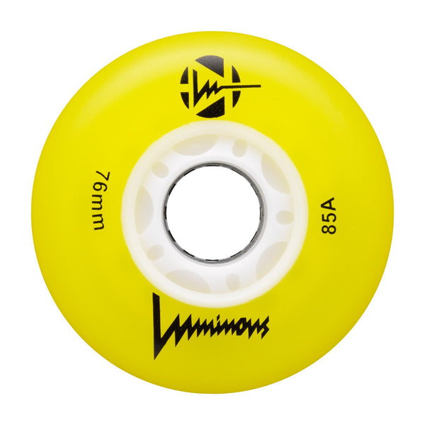 Luminous LED Inline Skate Wheels 76mm/85A - Yellow - SOLD BY THE SINGLE WHEEL
