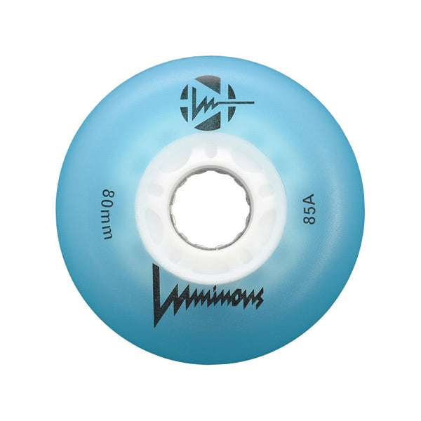 Luminous LED Inline Skate Wheels 80mm/85A - Blue - SOLD BY THE SINGLE WHEEL