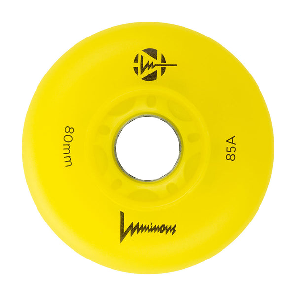 Luminous LED Inline Skate Wheels 80mm/85A - Canary - SOLD BY THE SINGLE WHEEL