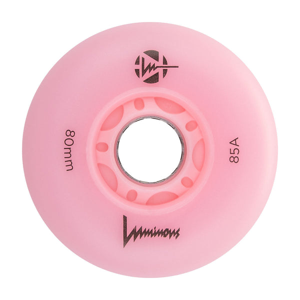 Luminous LED Inline Skate Wheels 80mm/85A - Flamingo - SOLD BY THE SINGLE WHEEL