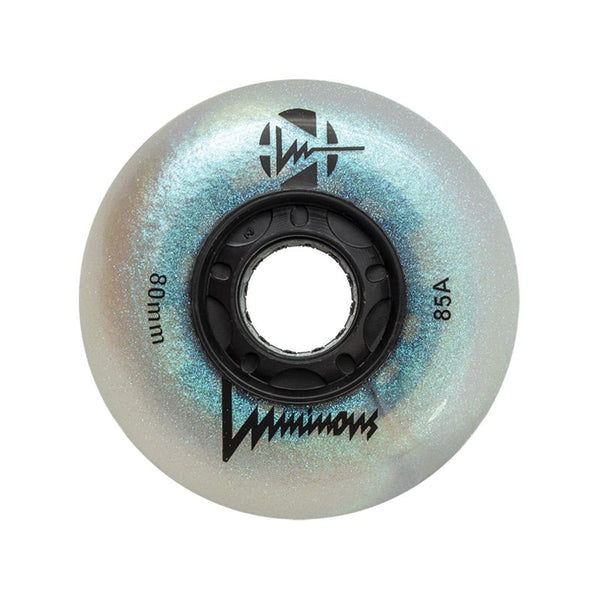 Luminous LED Inline Skate Wheels 80mm/85A - Black Pearl - SOLD BY THE SINGLE WHEEL