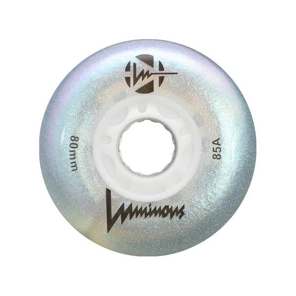 Luminous LED Inline Skate Wheels 80mm/85A - White Pearl - SOLD BY THE SINGLE WHEEL