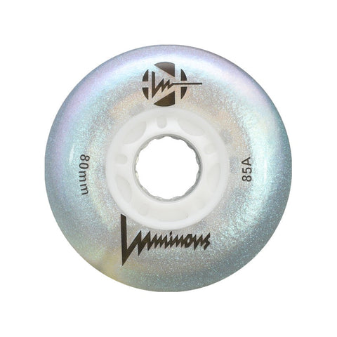 Luminous LED Inline Skate Wheels 80mm/85A - White Pearl - SOLD BY THE SINGLE WHEEL