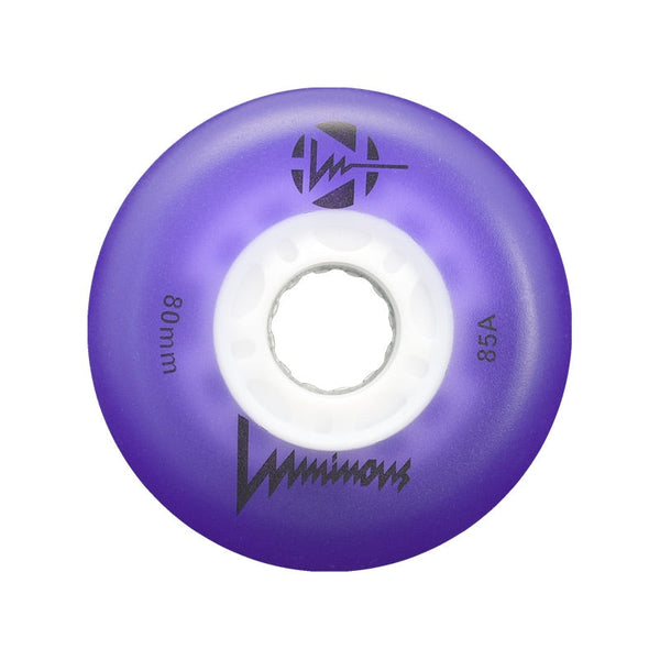 Luminous LED Inline Skate Wheels 80mm/85A - Purple - SOLD BY THE SINGLE WHEEL