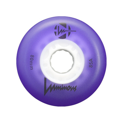 Luminous LED Inline Skate Wheels 80mm/85A - Purple - SOLD BY THE SINGLE WHEEL
