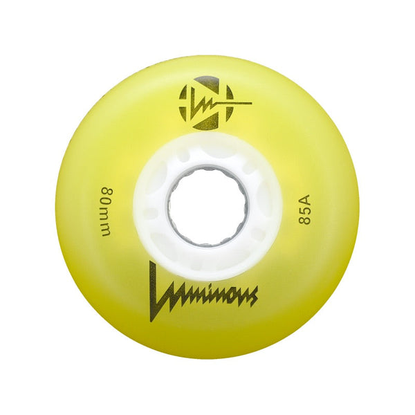 Luminous LED Inline Skate Wheels 80mm/85A - Yellow - SOLD BY THE SINGLE WHEEL