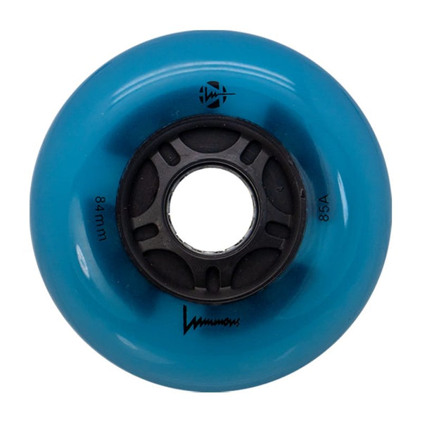 Luminous LED Inline Wheels 84mm/85a - Blue Glow - Sold by the Single Wheel